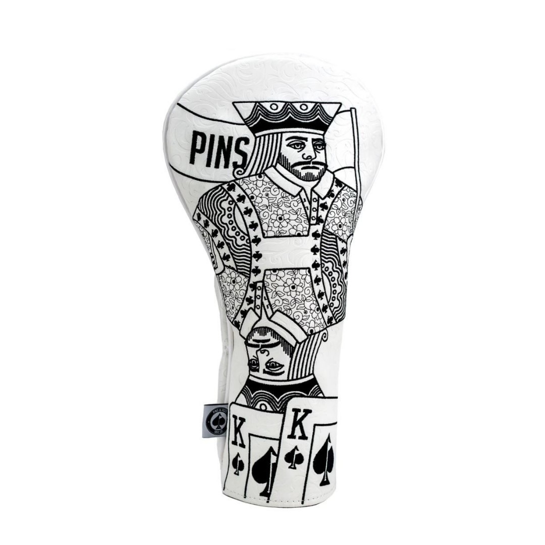 Driver Headcover White Out King Of Spades fra Pins And Aces