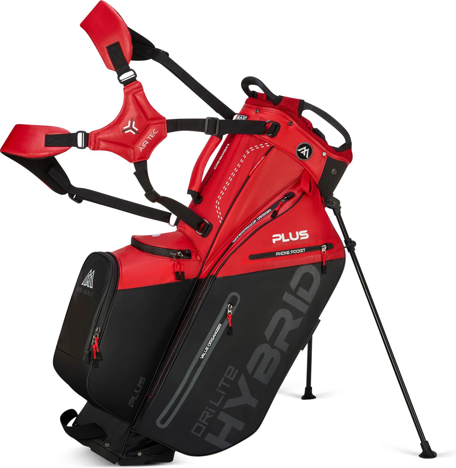 BIG MAX Dri Lite Hybrid Plus Vandtæt Golfbærebag - Rød/Sort