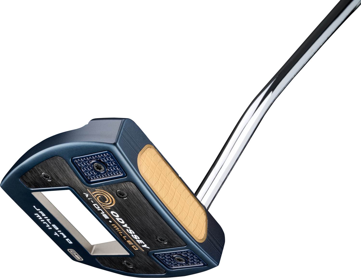 Ai One Milled Jailbird Mini T Versa 90 Db Double Bend Neck Putter   Blå Chrome   Højre   Str. 33"     Ai One Milled (2023) Midsize Hvid Blå fra Odyssey