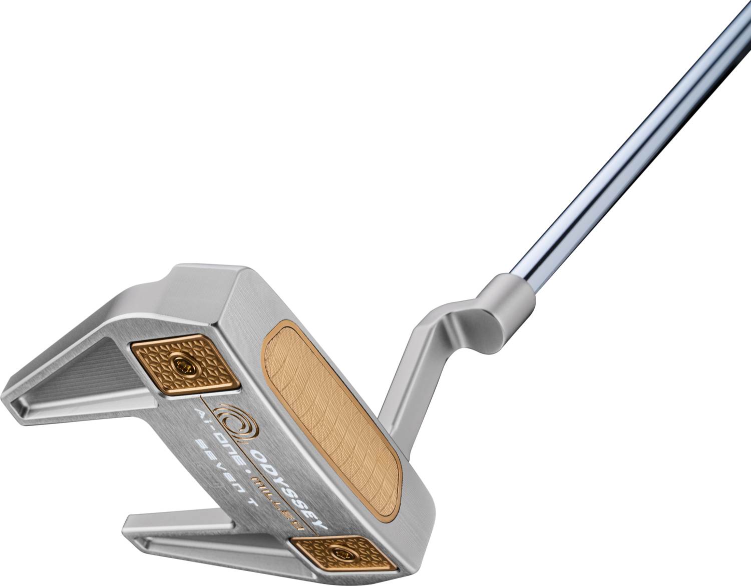 Ai One Milled Seven Ch Plumber Neck Putter   Silver   Højre   Str. 33"     Ai One Milled (2023) Midsize Hvid Blå fra Odyssey