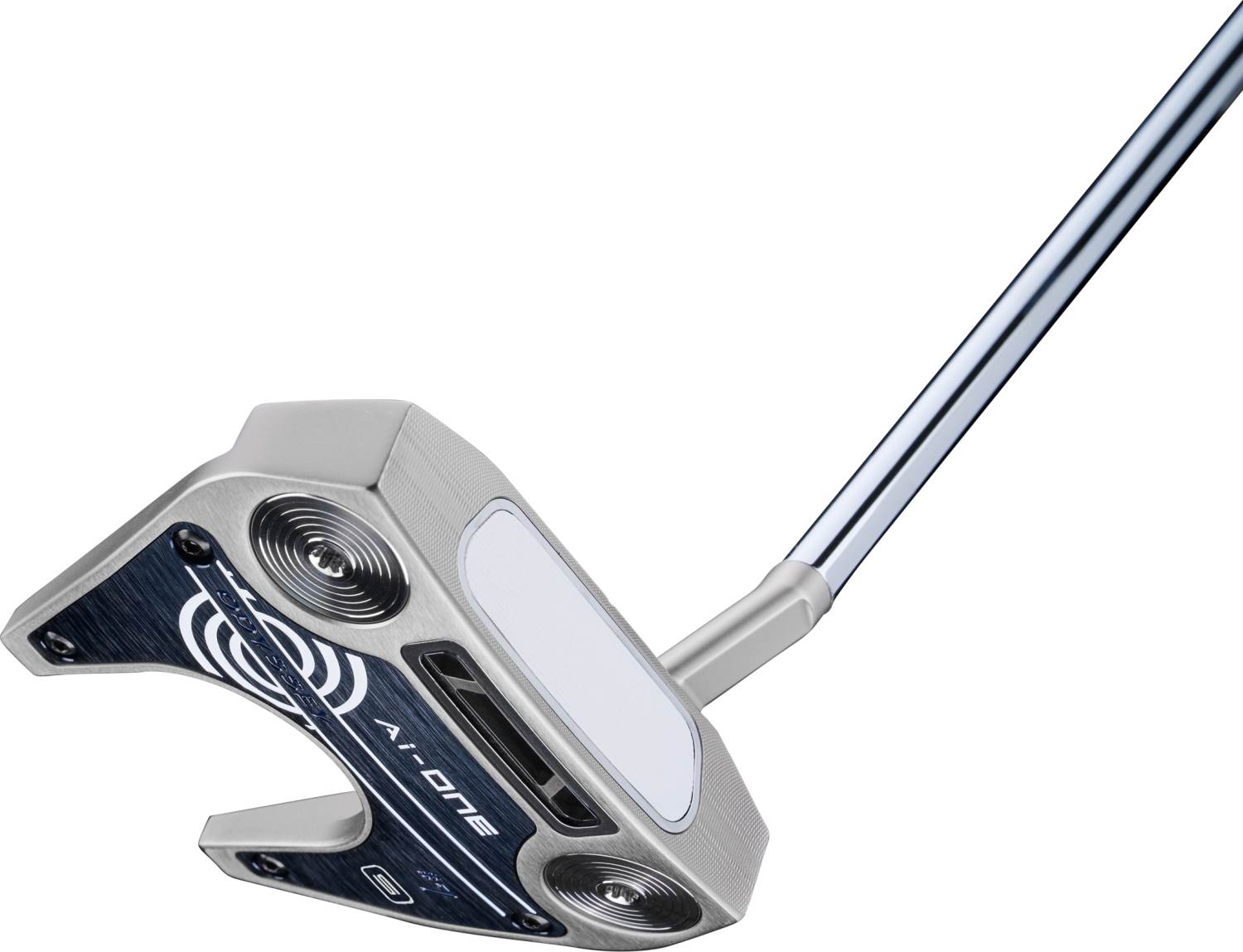Ai One Seven S Slant Neck Putter   Silver   Højre   Str. 33"     Ai One (2023) Standard Hvid Blå fra Odyssey
