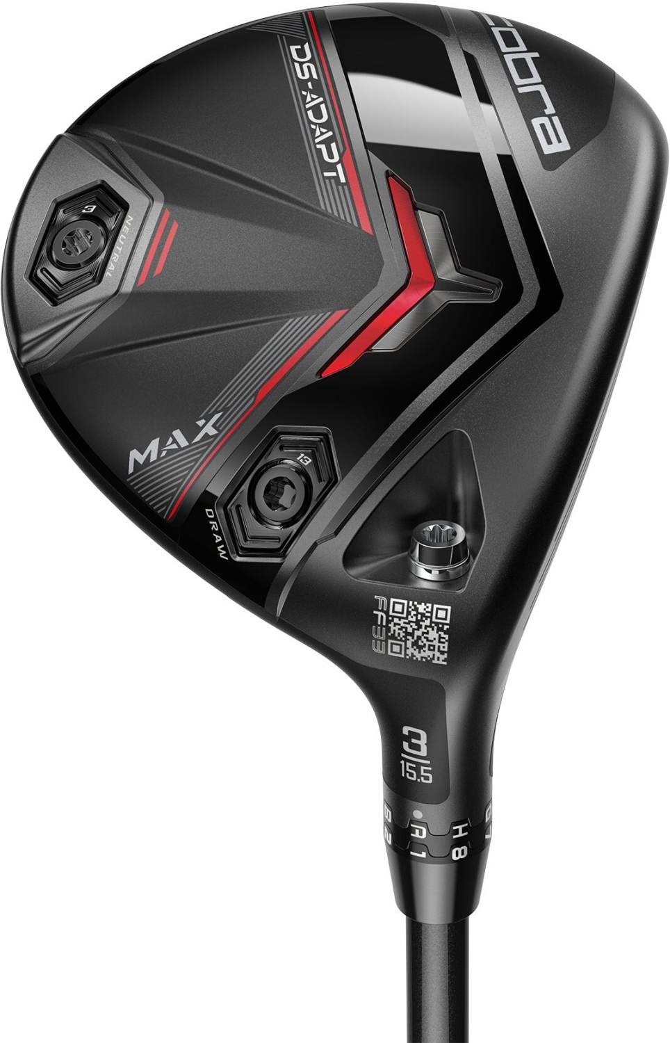 Ds Adapt Max Herre Fairwaykølle   Sort   Venstre   15.5° (3 Kølle)   True Temper Project X Denali Red 50 Regular 5.5 Grafit fra Cobra