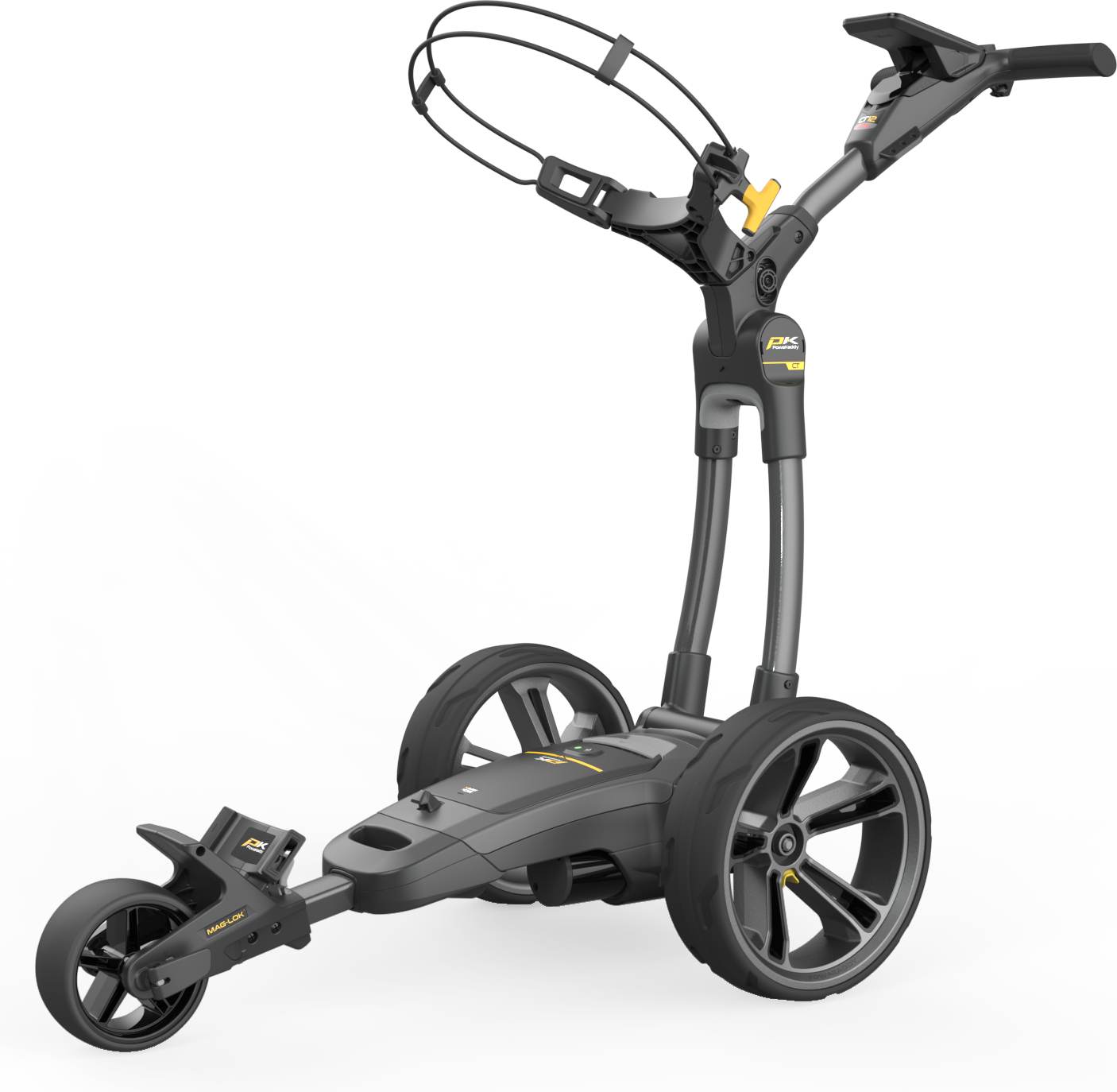Ct12 Gps Ebs Elektrisk Golfvogn   Gun Metal   260wh, 29.6v (36 Huller) fra Powakaddy