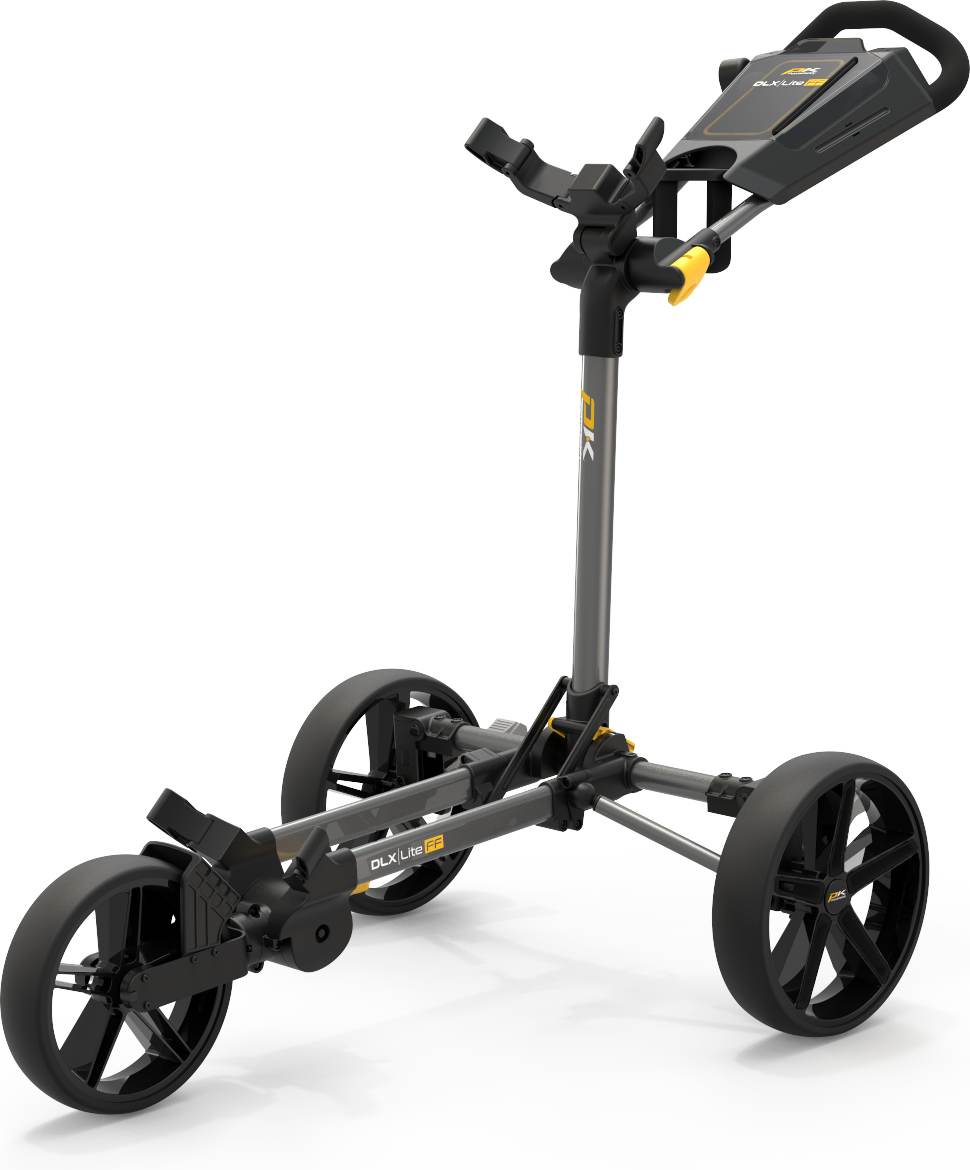 Dlx Lite Ff Golfvogn   Gun Metal Yellow fra Powakaddy