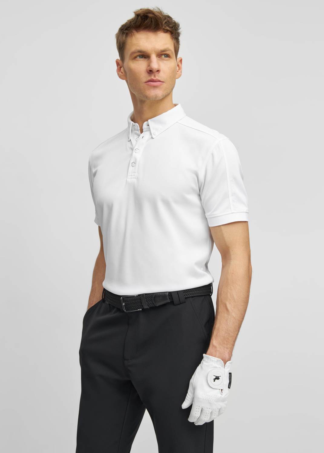 Abraham Herre Poloshirt   White   Str. X fra What Bunkers
