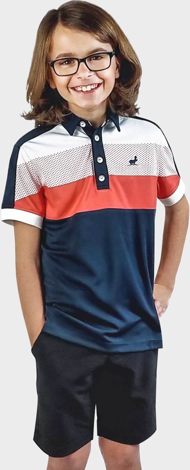 Andrew Drenge Poloshirt   Navy Red   Str. 146 Cm fra What Bunkers