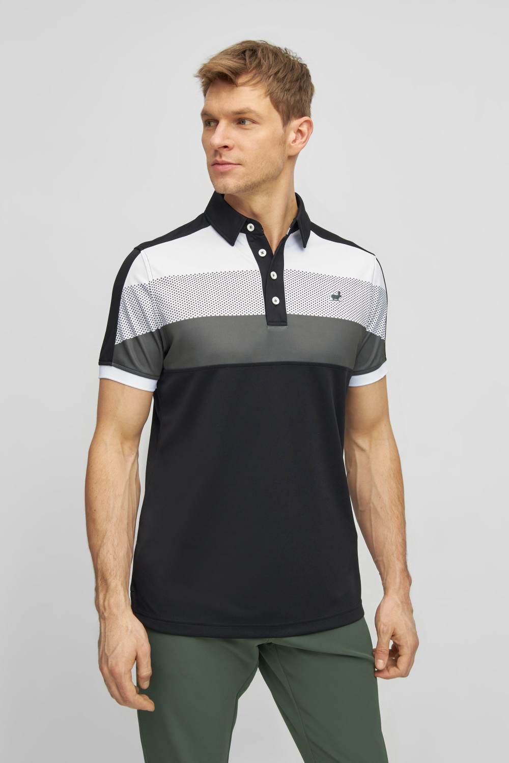Andrew Herre Poloshirt   Black Green   Str. X fra What Bunkers