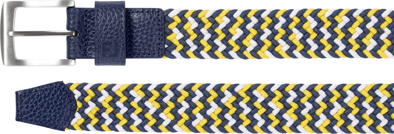 Braided Herre Bælte   Navy White Tan   Str. Lang fra Footjoy