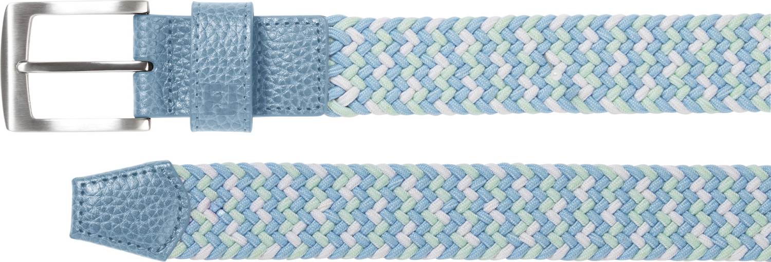 Braided Herre Bælte   White Blue Navy   Str. Lang fra Footjoy